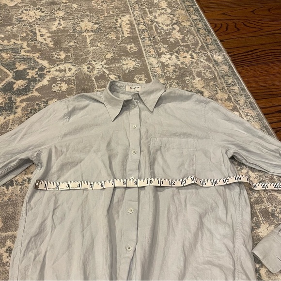 Babaton Aritzia Blue Gray Casual Button Down Shirt - Picture 5 of 5